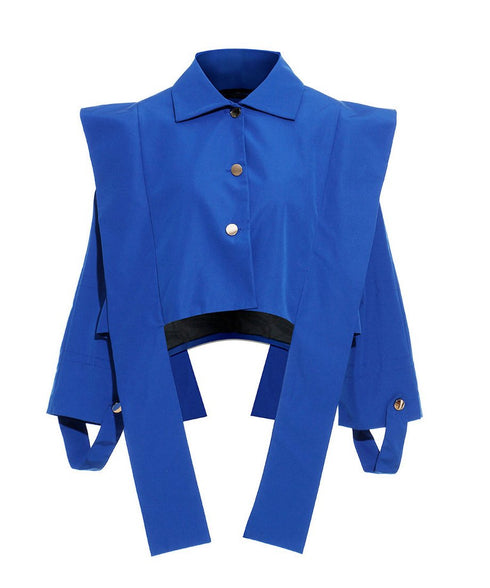 Draped Cutout Shoulder Jacket
